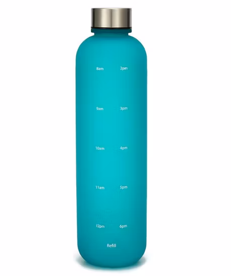 Customized 32oz Leakproof Tritan BPA Free Sports Motivational Water Bottle with Time Marker Straw