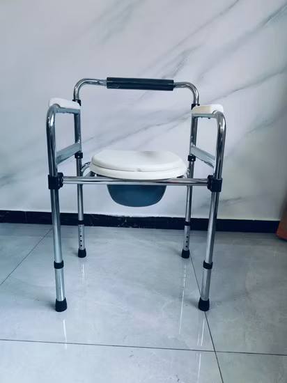 Functional People Products Foldable Medical Equipment Solid Steel Wheelchiar with Toilet