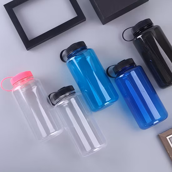 32oz Custom Logo BPA Free Tritan Water Bottle Wide Mouth Lid 1000ml Plastic Bottles with Handle